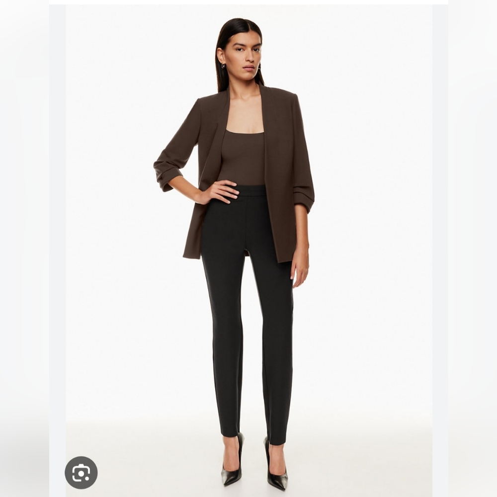Aritzia Brown Open-Front Blazer
